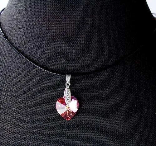 Trachten Anhänger Herz Rosa – Kristallanhänger AN-105