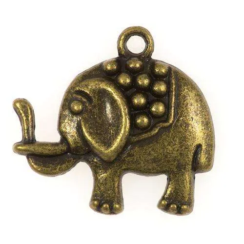 Schmuckanhänger Elefant Messingfarben – Metallanhänger AN-68