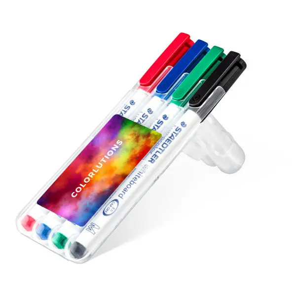 STAEDTLER Lumocolor Whiteboard-Stifte, 4er-Set - Transparente Box
