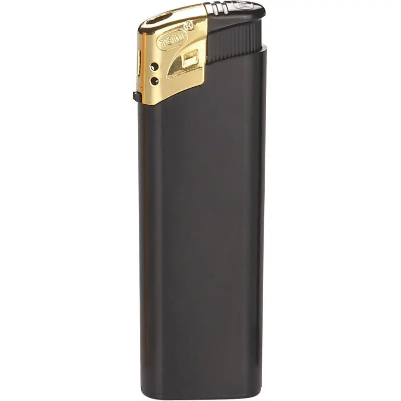 TOM Elektronik-Feuerzeug EB-15 - Metallic Schwarz-Gold – Stilvoll, zuverlässig, langlebig