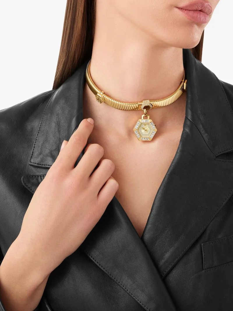 Philipp Plein Schmuck Unisex Hexagon Halskette 27 mm Gold 33947976