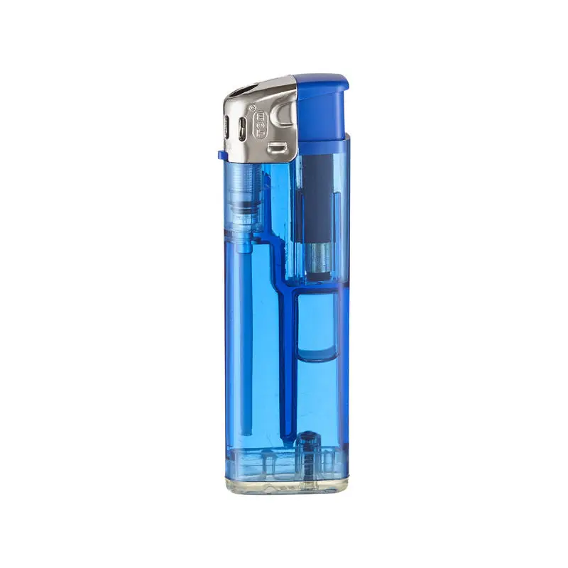 TOM Elektronik-Feuerzeug QM-506 - Transparent Blau – Modern, zuverlässig, langlebig