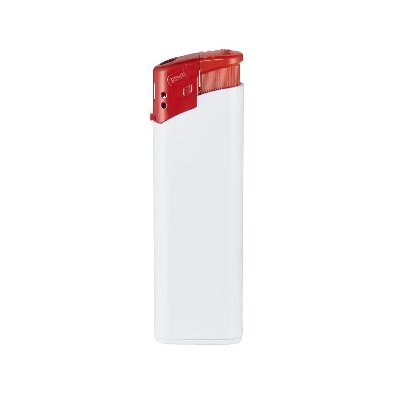 TOM Elektronik-Feuerzeug EB-15 - Weiß-Rot – Modern, zuverlässig, langlebig