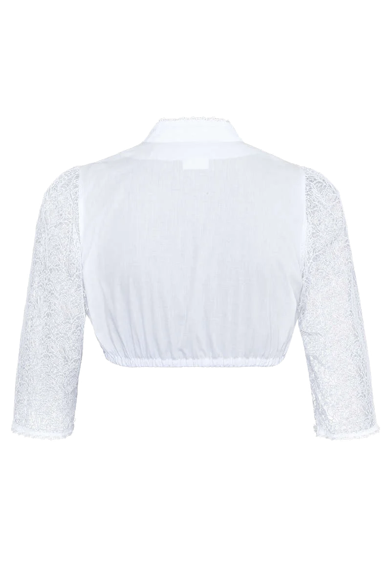 Dirndl-Bluse hochgeschlossen mit Spitzenärmel