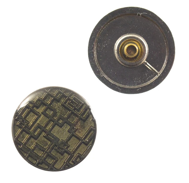 Druckknopf Quadratmuster Schwarz – Metallknopf NK-107