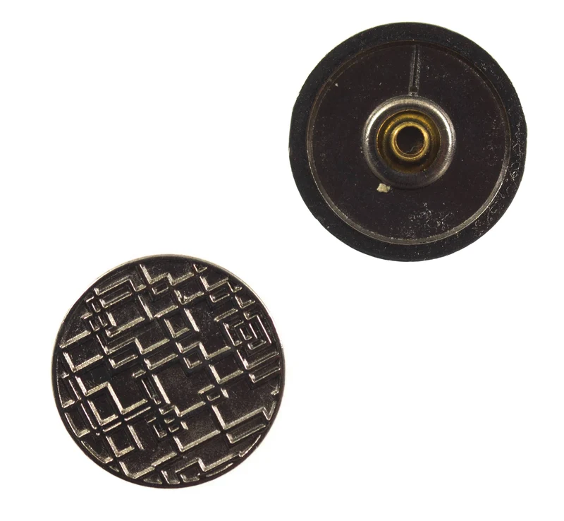 Druckknopf Quadratmuster Schwarz – Metallknopf NK-107