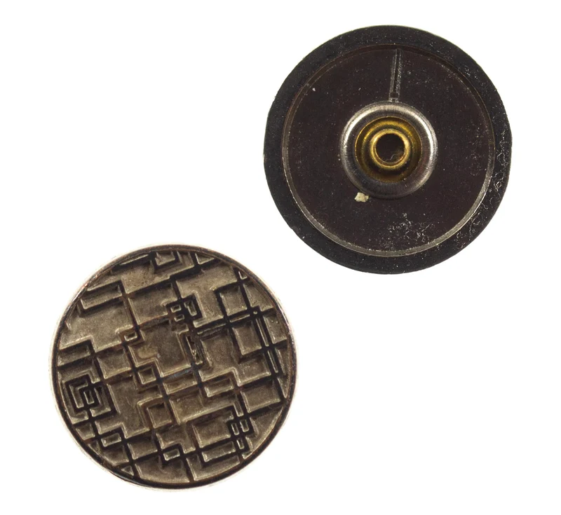 Druckknopf Quadratmuster Messingfarben – Metallknopf NK-107