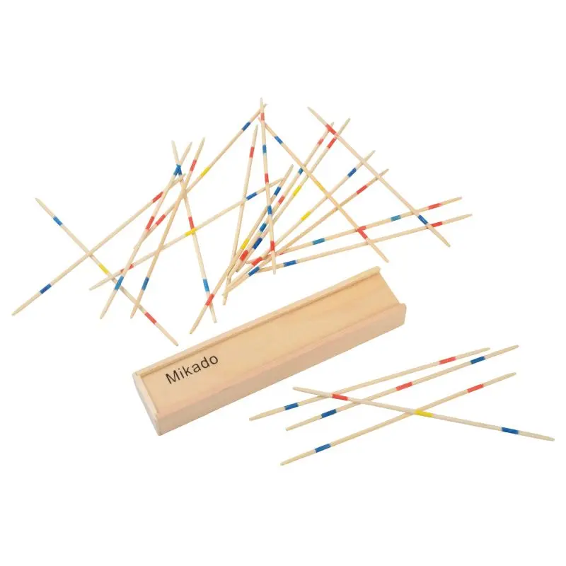 FOCUS Mikado-Spiel in Premium Holzausführung - Klassisches Geschicklichkeitsspiel