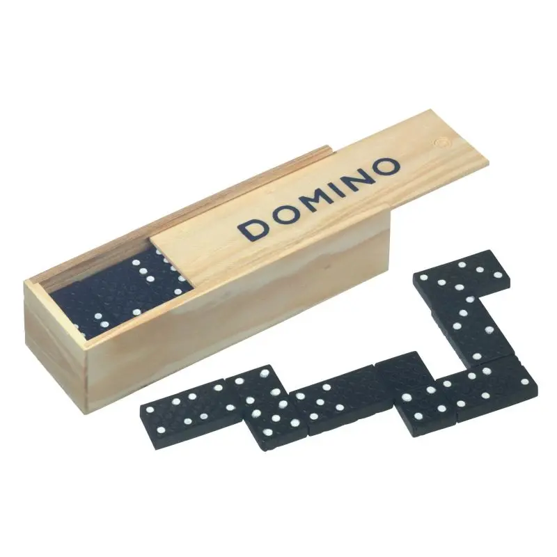 Klassisches Domino-Spiel in Schwarz - Zeitloses Holzset für Familie und Freunde