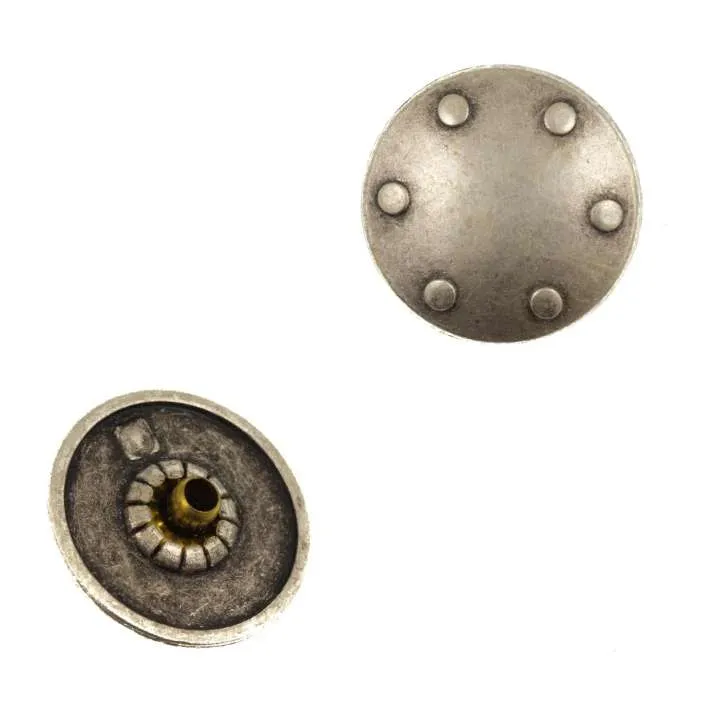 Druckknopf Punkte Altsilber – Metallknopf NK-113