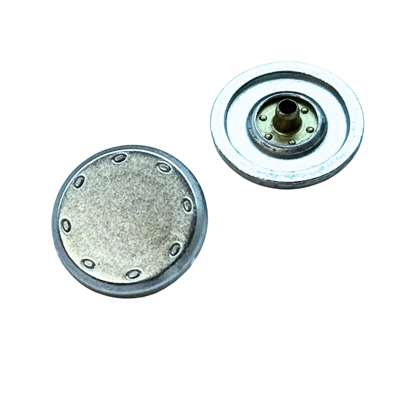 Druckknopf Nahtoptik Silber 20 mm – Metallknopf NK-11