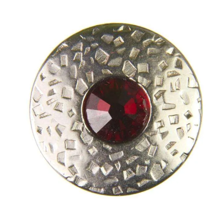 Druckknopf Swarovski Crystal Siam Silberfarben 20 mm – Metallknopf NK-17
