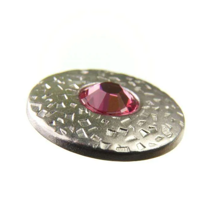 Druckknopf Swarovski Kristall Rose Silberfarben – Metallknopf NK-17