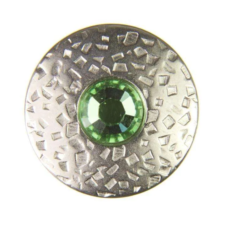 Druckknopf Swarovski Crystal Peridot Silberfarben 20 mm – Metallknopf NK-17