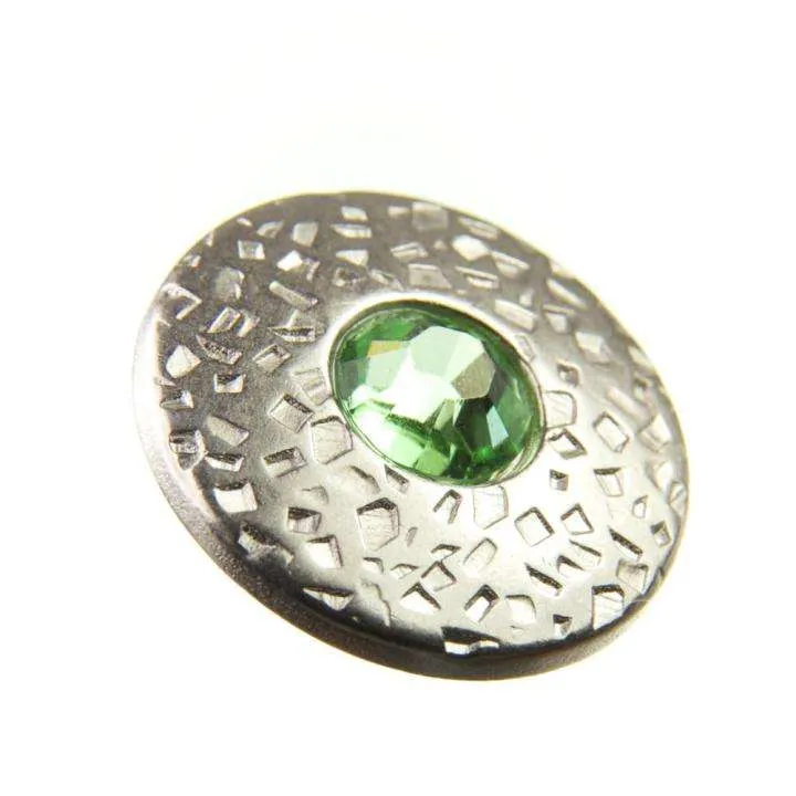 Druckknopf Swarovski Crystal Peridot Silberfarben 20 mm – Metallknopf NK-17