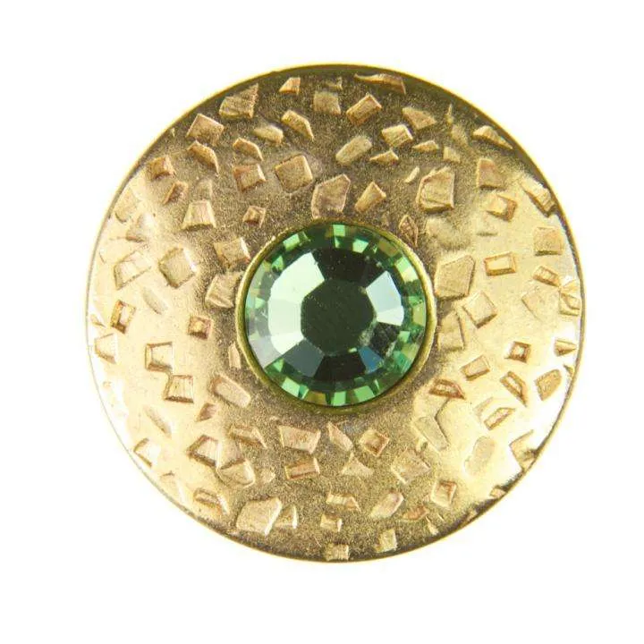 Druckknopf Swarovski Crystal Peridot Goldfarben 20 mm – Metallknopf NK-17