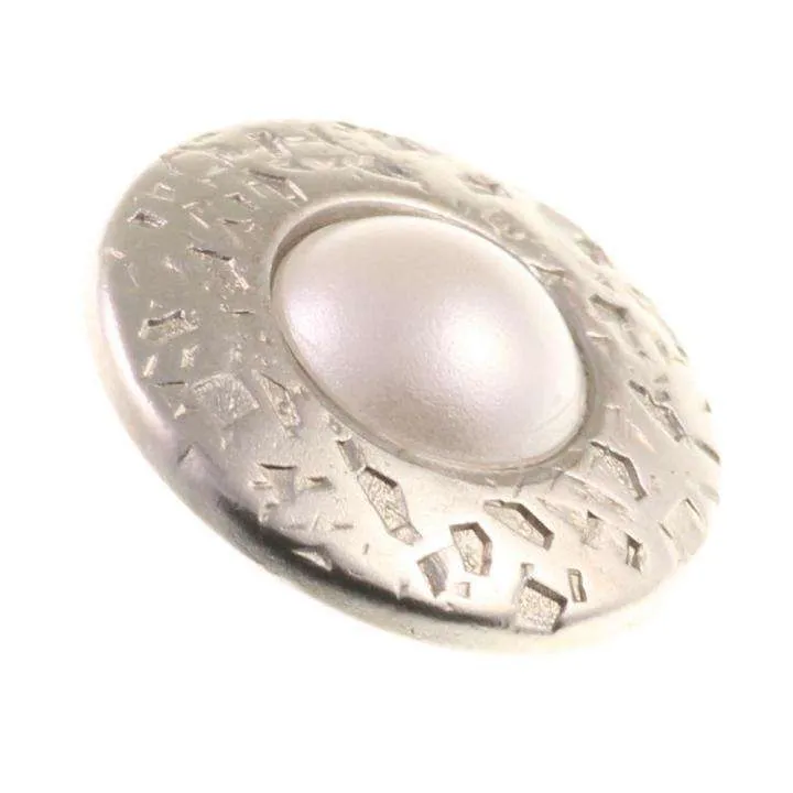 Druckknopf mit Strass Perle Creme 20 mm – Metallknopf NK-17