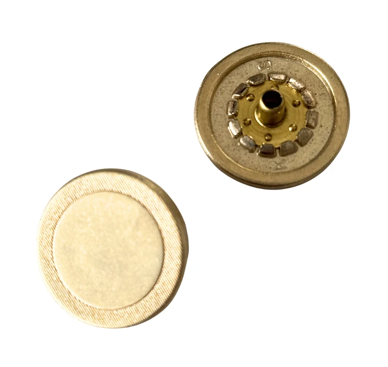 Druckknopf flach mit Rand Gold – Metallknopf NK-201