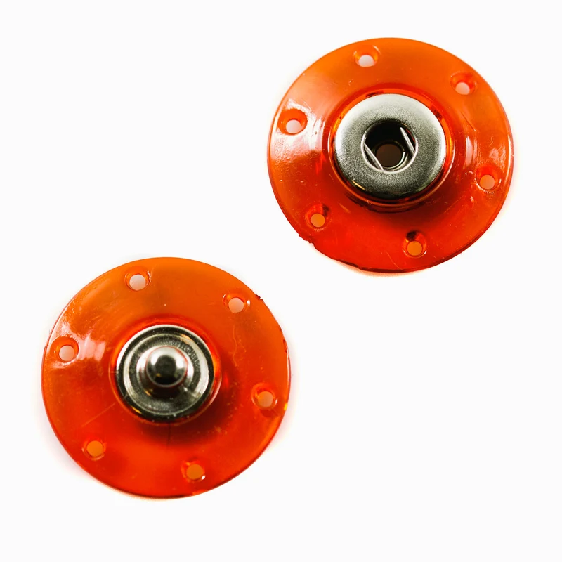 Druckknopf Transparent Rot – Metallknopf DR-1