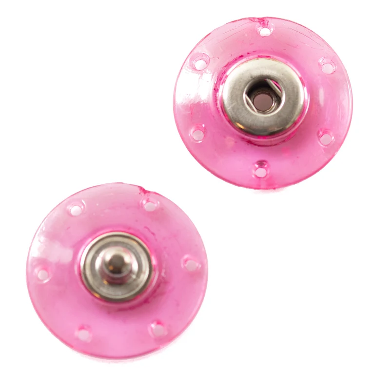 Druckknopf Transparent Pink – Metallknopf DR-1
