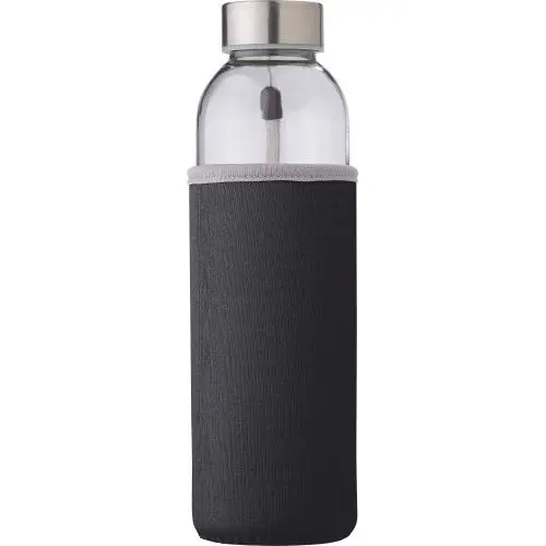 Nika Glasflasche mit Schwarzer Neoprenhülle - Schick & Schützend, 500 ml