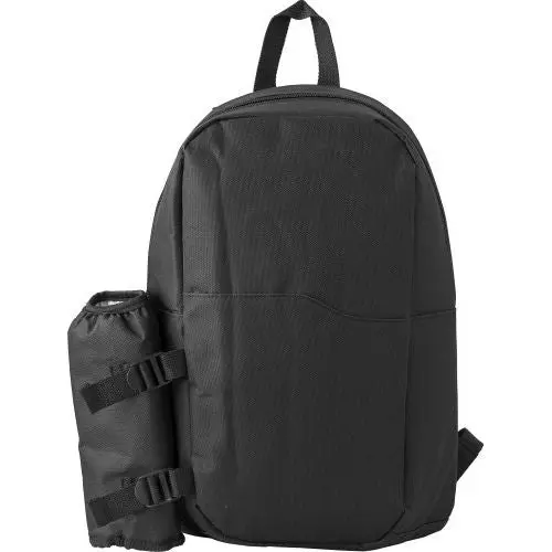 Schwarzer Polyester-Kühlrucksack Clinton – Trendig & Funktionell