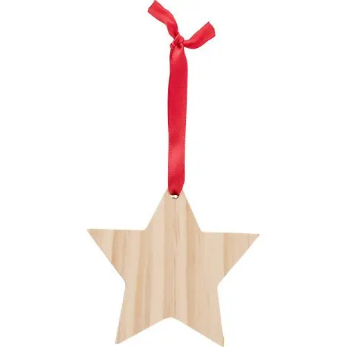 Caspian Holz Weihnachtsanhänger - Naturbraun, Rustikaler Baumschmuck