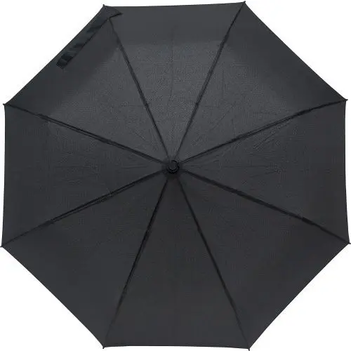Regenschirm aus Pongee-Seide Elias in Schwarz - Klassischer Begleiter für regnerische Tage