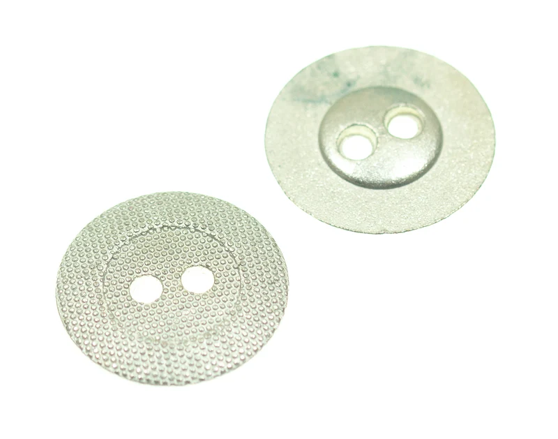 Metallknopf flach Silber – 2-Loch MK-4S