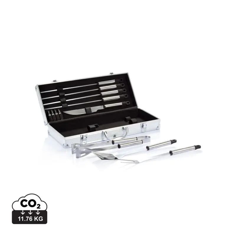 Profi Grillset in Silber und Schwarz - Hochwertiges Zubehör für Grillmeister