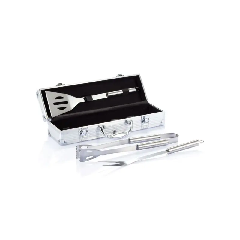 Classic Grillset in Silber-Schwarz - Essentielles Zubehör für jeden Grillabend