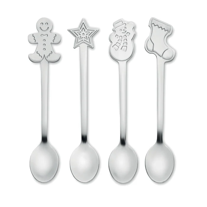 4er Set Weihnachts-Teelöffel