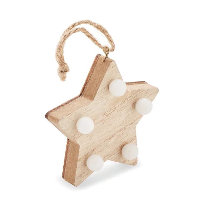 Weed-Stern aus Holz mit Lichtern