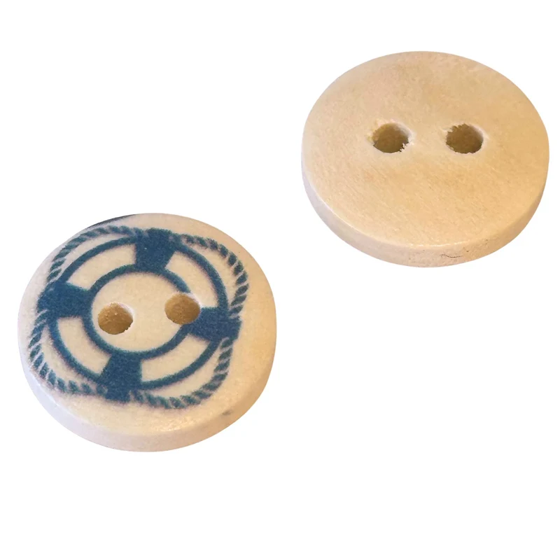 Holzknopf Creme/Natur 2-Loch – HK-102-2-R