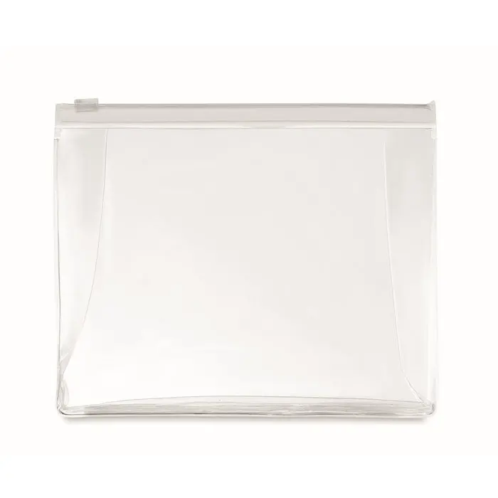 COSMOBAG Transparente Kosmetiktasche in Weiß - Elegant, 100 Zeichen