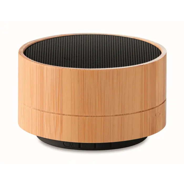 Runder Wireless Lautsprecher SOUND BAMBOO - Schwarz - Stilvoll & Nachhaltig
