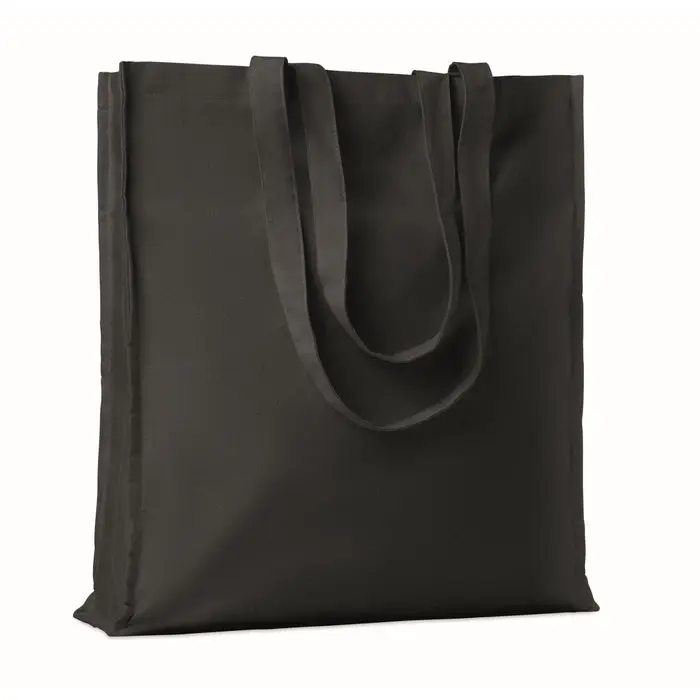 PORTOBELLO Schwarze Einkaufstasche aus Baumwolle 140g/m², Modern & Robust