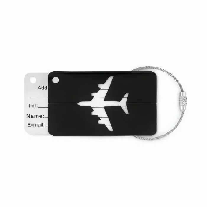 Schwarzer Aluminium-Gepäckanhänger FLY TAG – Modern & Sicher