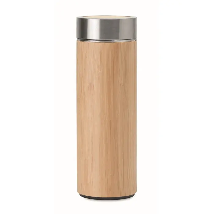 BATUMI Doppelwandige Trinkflasche, Holzdesign, 400 ml, Isoliert