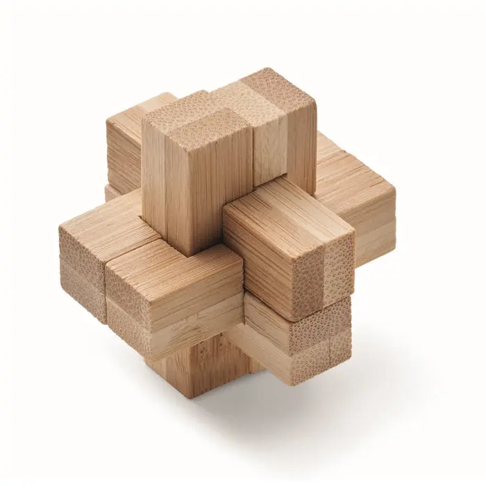 Holzpuzzle/Gehirnjogging Bambus SQUARENATS - Holz: Klassisches Denkspiel für die ganze Familie