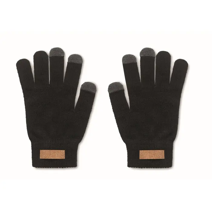 Touchscreen-Handschuhe RPET DACTILE - Schwarz: Nachhaltige Accessoires für Smartphone-Bedienung