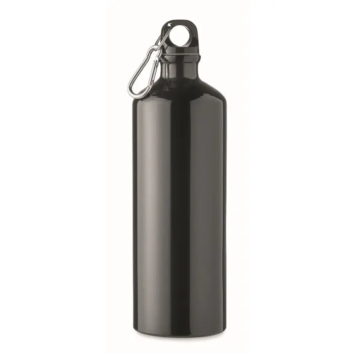 MOSS LARGE Schwarze Aluminium-Trinkflasche, 1 Liter, Leichtgewicht