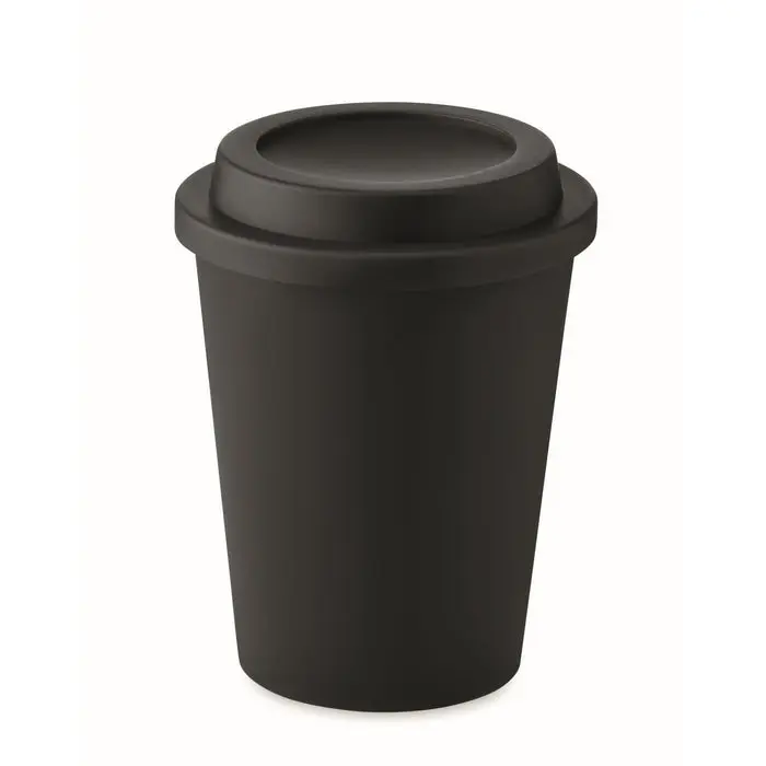 SORA Doppelwandiger PP-Becher 300ml in Schwarz: Kompakt & Isolierend