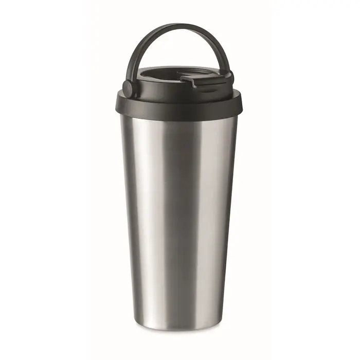 HAEN Doppelwandiger Becher 500ml in Mattsilber: Elegant & Effizient Isoliert