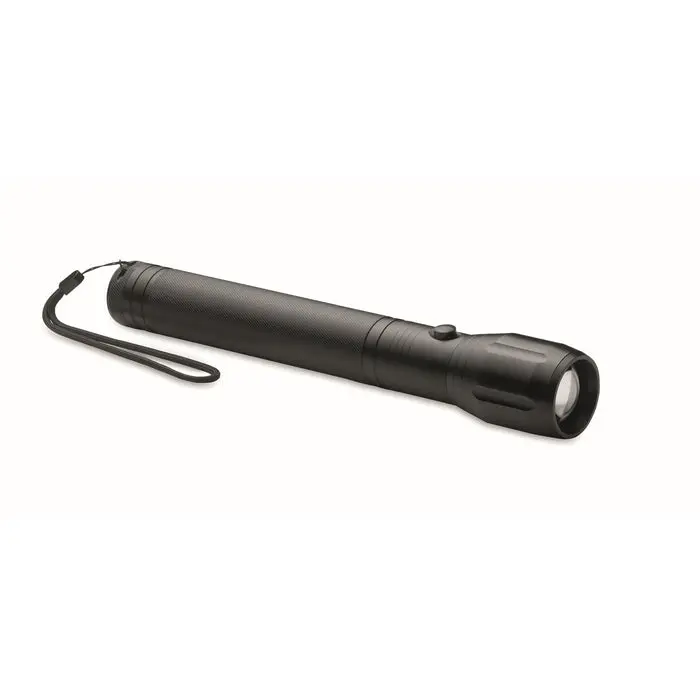 ENTO Große LED-Taschenlampe aus Aluminium in Schwarz – Kraftvoll & Langlebig