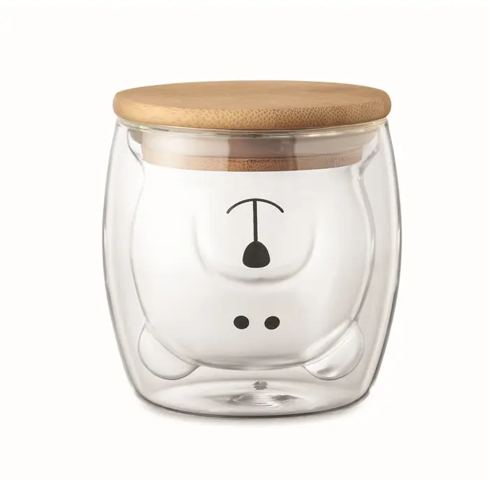 SMILE Bär Borosilikatglas Becher 450ml – Klar & Charmant
