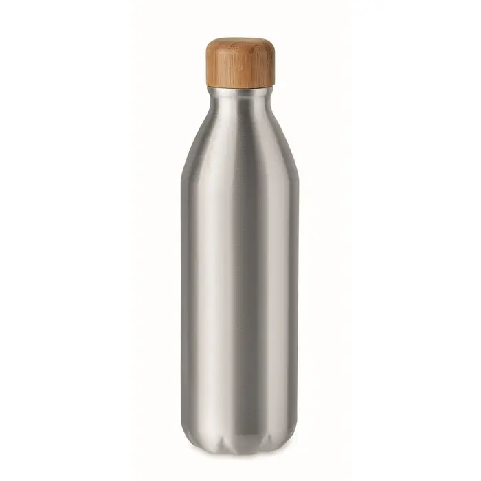 ASPER Mattsilberne Trinkflasche aus Aluminium, 550 ml, Stilvoll