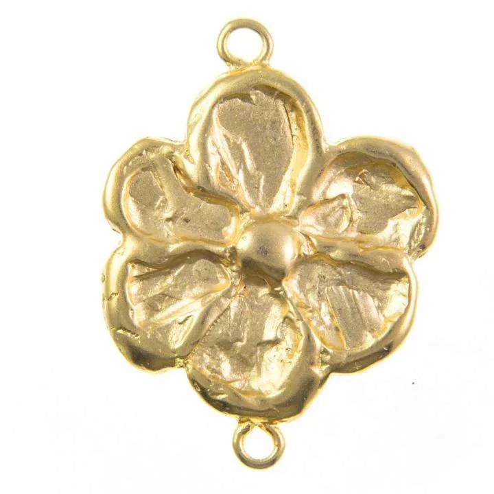 Zierteil Anhänger Blüte Goldfarben – Metallanhänger AN-9