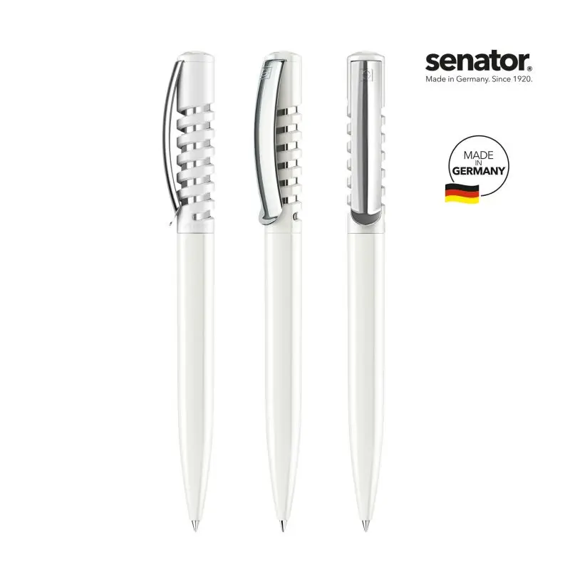 New Spring Polished MC Druckkugelschreiber in Weiß - Elegant & Modern