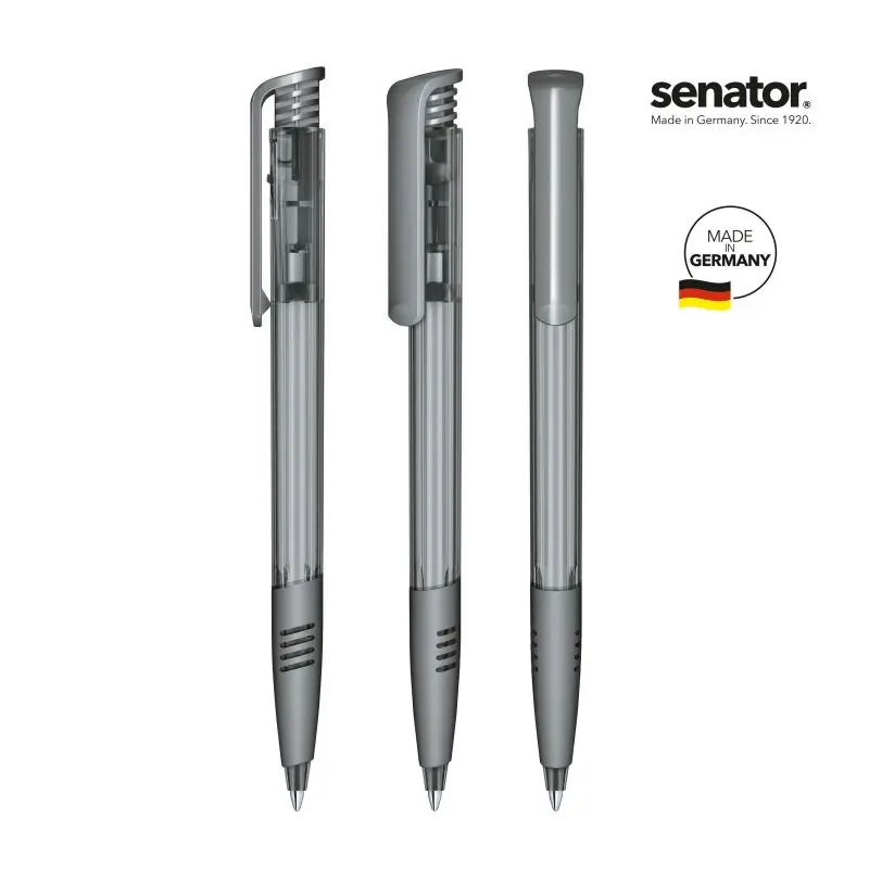 Super Hit Clear SG Druckkugelschreiber in Cool Gray: Moderner Stift für trendbewusstes Schreiben